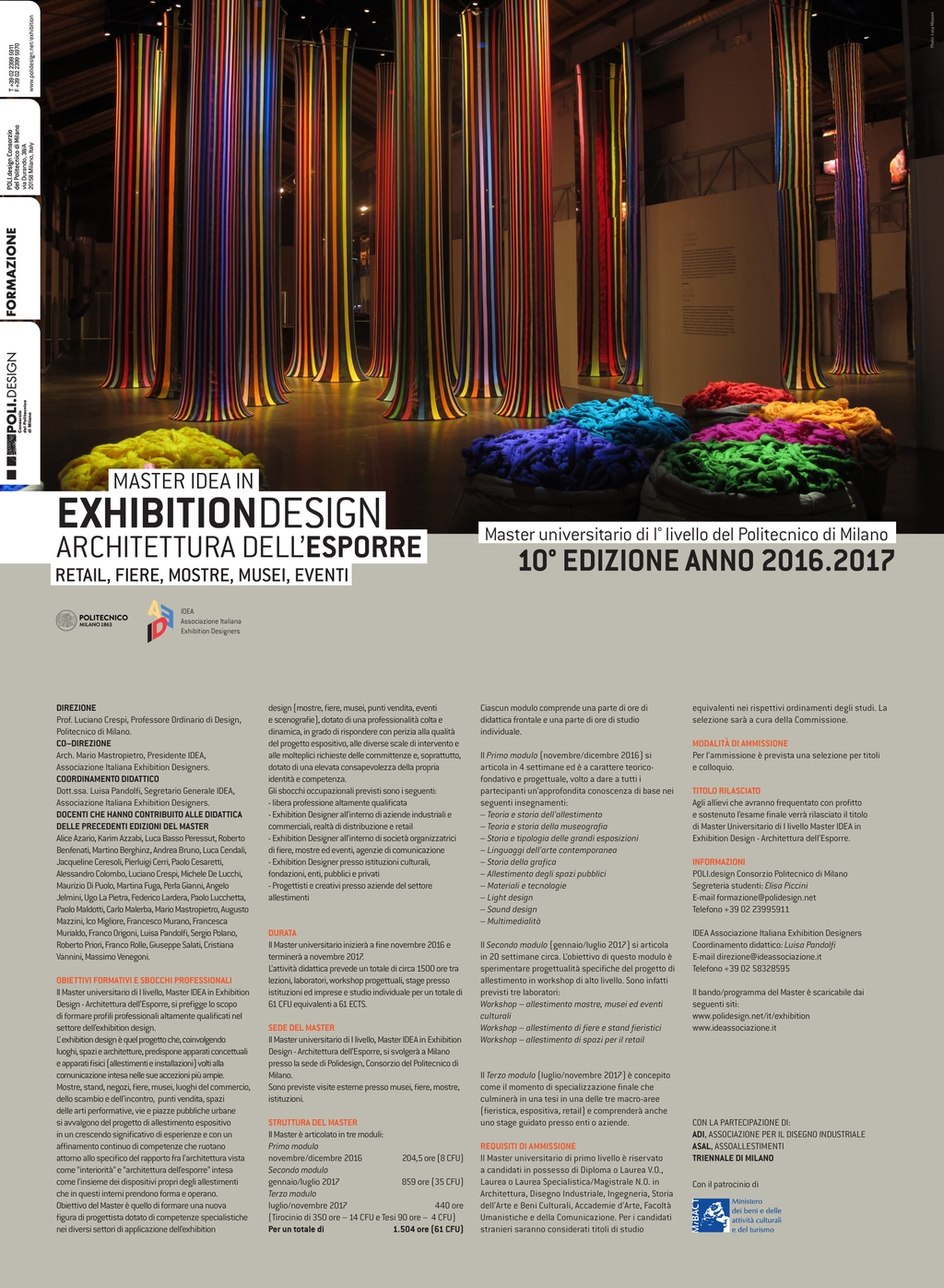 MASTER IDEA IN EXHIBITION DESIGN: AL VIA LA DECIMA EDIZIONE 16/17