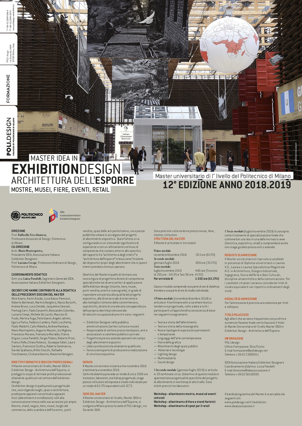 Open Day per la XII edizione del Master Idea in Exhibition Design giovedì 20 settembre alle 14.30