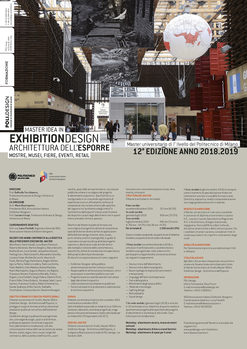 Opening of the selection for Master IDEA in Exhibition Design. Thursday September 20th, 2.30 pm